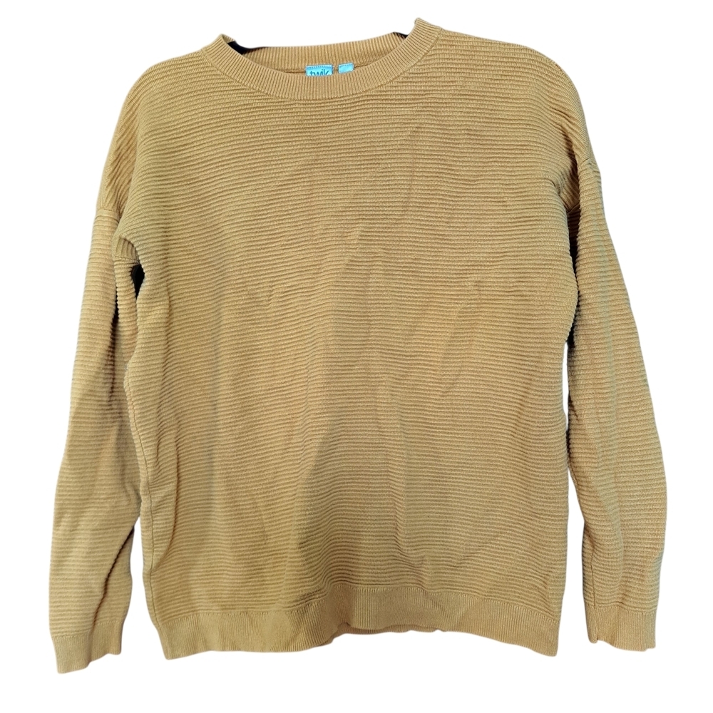 Twik Mustard Yellow Ribbed Knit Sweater | Size XS (Men's)